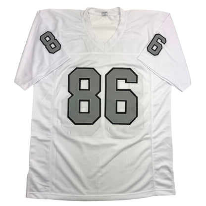 Autographed/Signed Raghib Ismail Rocket Oakland White Color Rush Football Jersey Beckett BAS COA