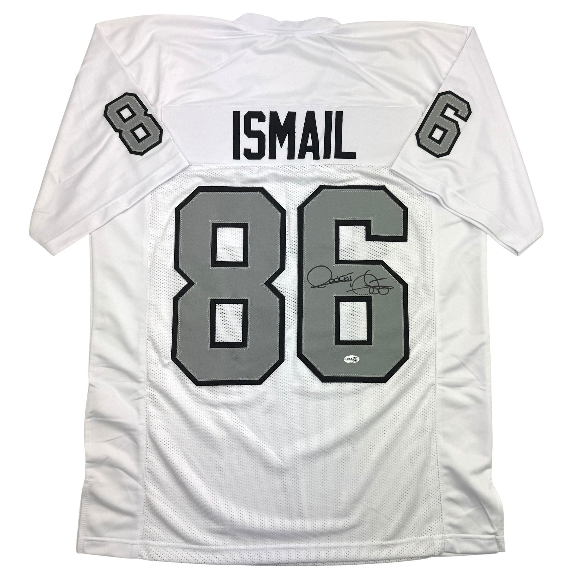 Autographed/Signed Raghib Ismail Rocket Oakland White Color Rush Football Jersey Beckett BAS COA