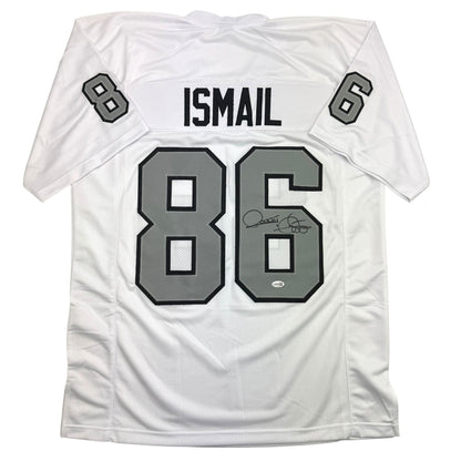 Autographed/Signed Raghib Ismail Rocket Oakland White Color Rush Football Jersey Beckett BAS COA