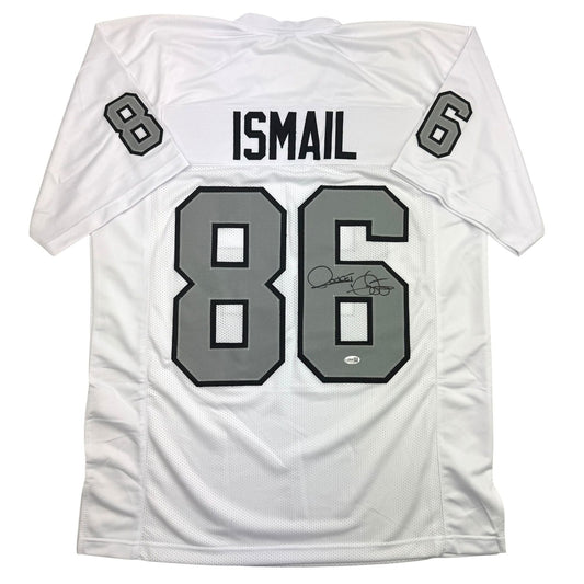 Autographed/Signed Raghib Ismail Rocket Oakland White Color Rush Football Jersey Beckett BAS COA