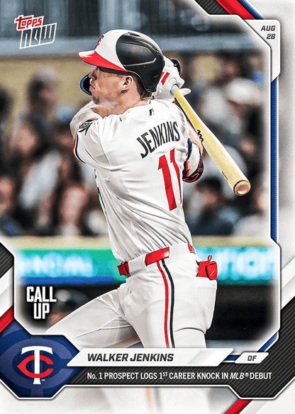 2026 Topps Now Walker Jenkins #609 Number 1 Prospect Logs 1st Career Knock in Big Leagues Minnesota Twins Rookie RC Baseball Card