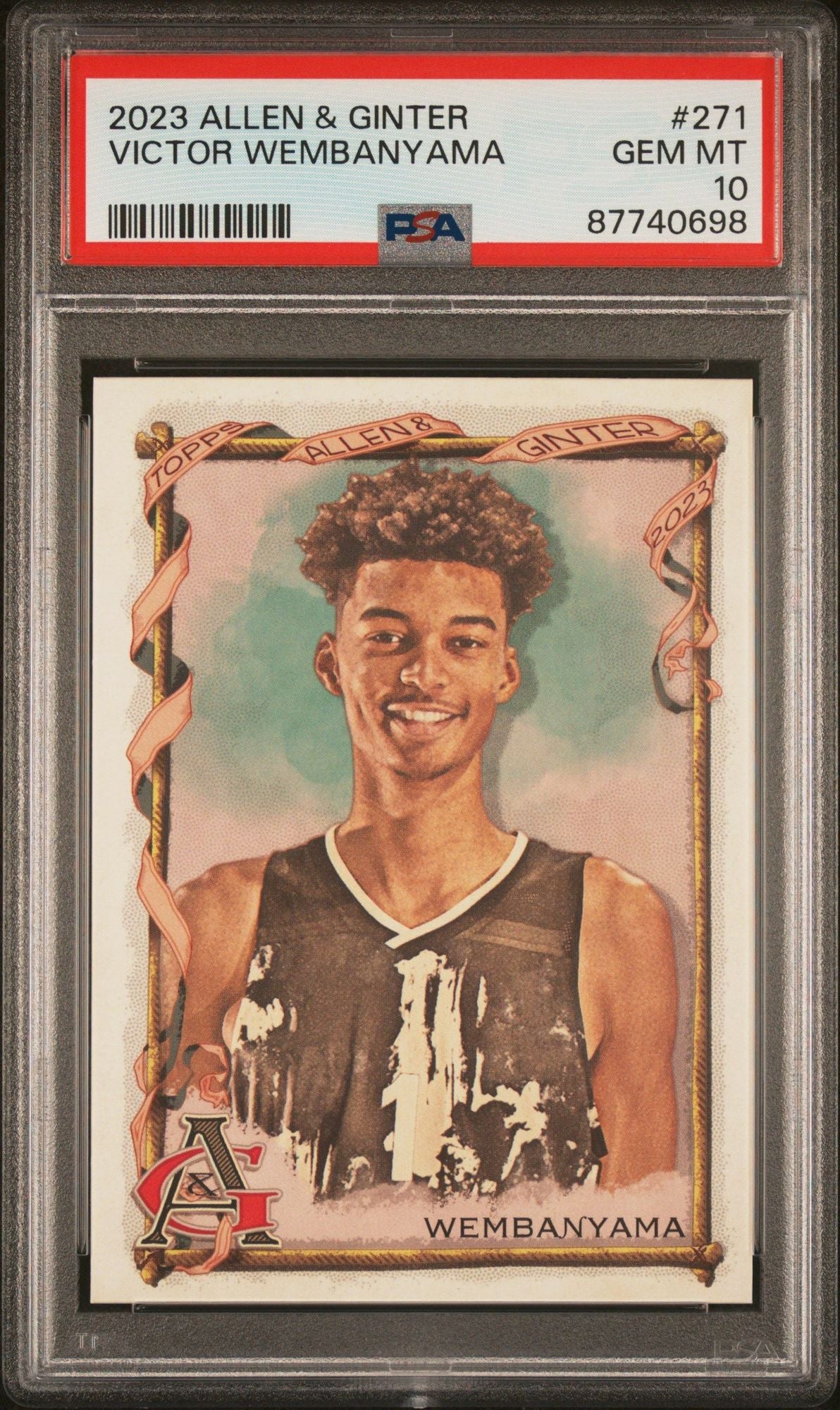 Graded 2023 Topps Allen & Ginter Victor Wembanyama #271 Rookie RC Basketball Card PSA 10 Gem Mint