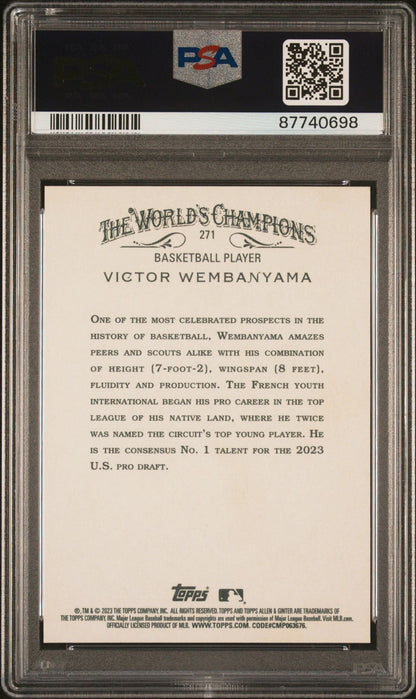 Graded 2023 Topps Allen & Ginter Victor Wembanyama #271 Rookie RC Basketball Card PSA 10 Gem Mint