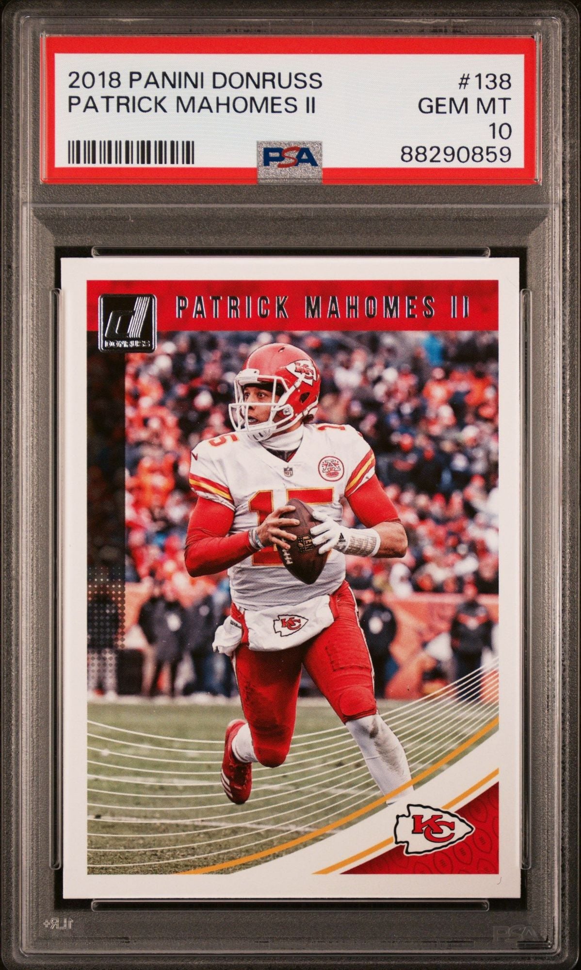 Graded 2018 Panini Donruss Patrick Mahomes II #138 2nd Year Football Card PSA 10 Gem Mint