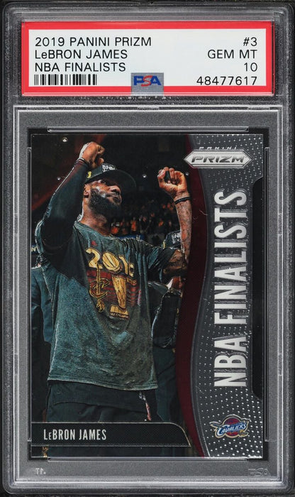Graded 2019 Panini Prizm LeBron James #3 NBA Finalists Basketball Card PSA 10 Gem Mint