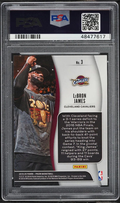 Graded 2019 Panini Prizm LeBron James #3 NBA Finalists Basketball Card PSA 10 Gem Mint