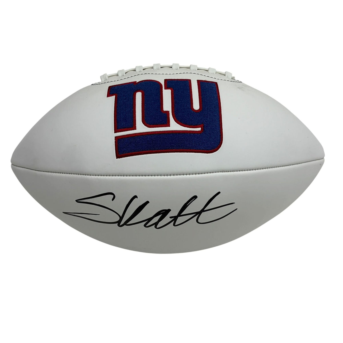 Autographed/Signed Cam Skattebo New York Giants Full Size F/S White Panel Logo Football Beckett BAS COA
