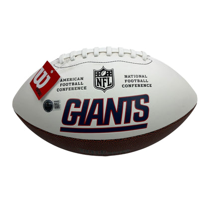 Autographed/Signed Cam Skattebo New York Giants Full Size F/S White Panel Logo Football Beckett BAS COA
