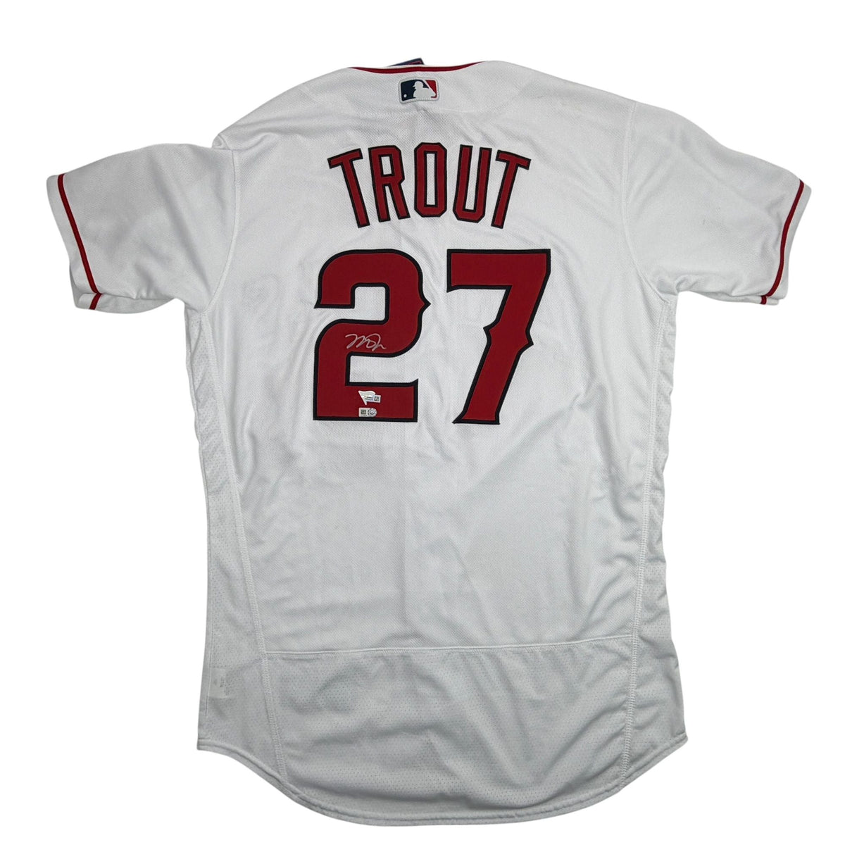 Autographed/Signed Mike Trout Los Angeles Anaheim Angels White Authentic Baseball Jersey Fanatics & MLB COA