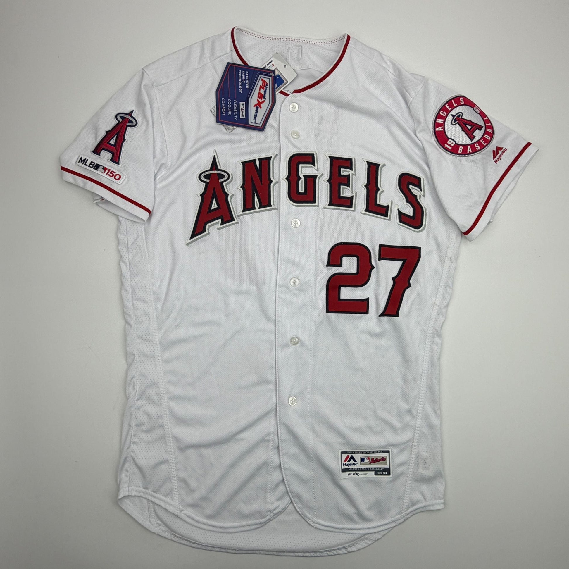 Autographed/Signed Mike Trout Los Angeles Anaheim Angels White Authentic Baseball Jersey Fanatics & MLB COA