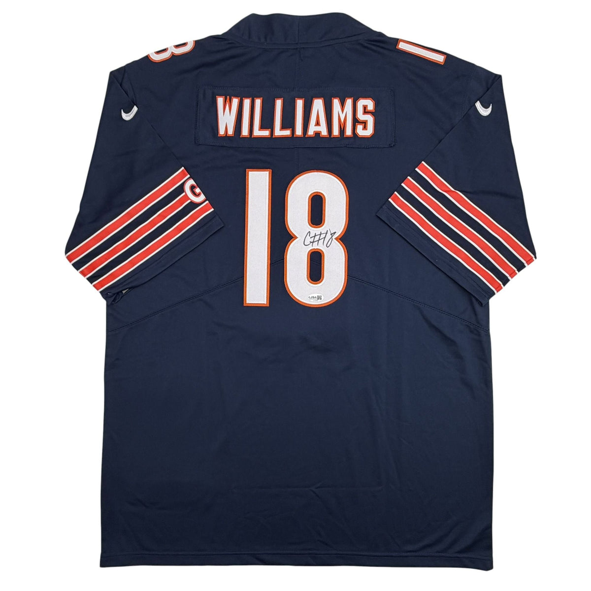Autographed/Signed Caleb Williams Chicago Blue Football Jersey JSA COA