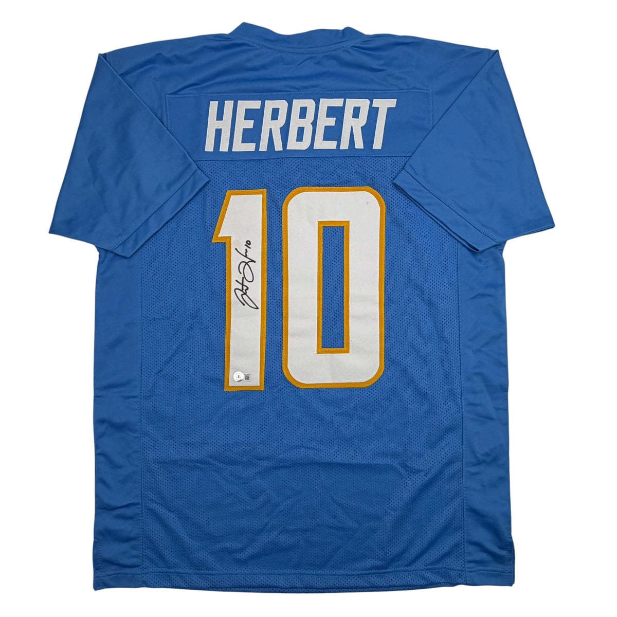 Autographed/Signed Justin Herbert Los Angeles San Diego Powder Blue Football Jersey Beckett BAS COA
