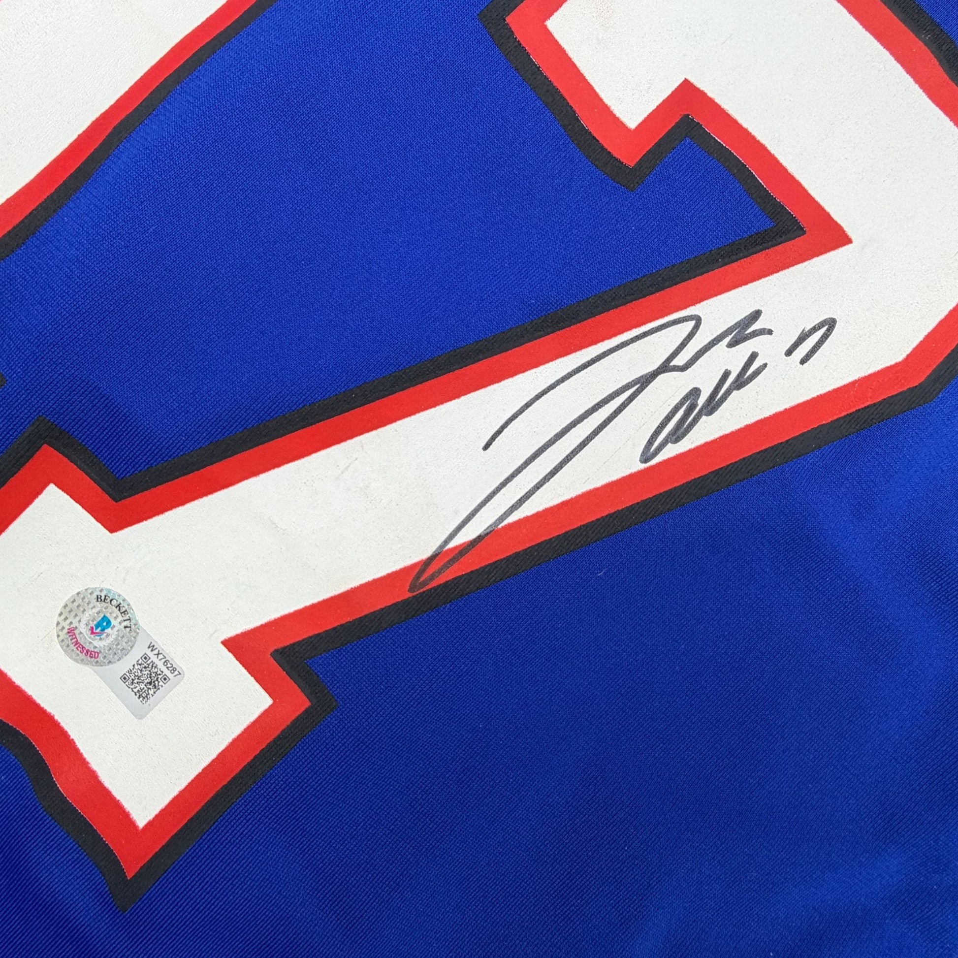 Autographed/Signed Josh Allen Buffalo Bills Blue Authentic Football Jersey Beckett BAS COA