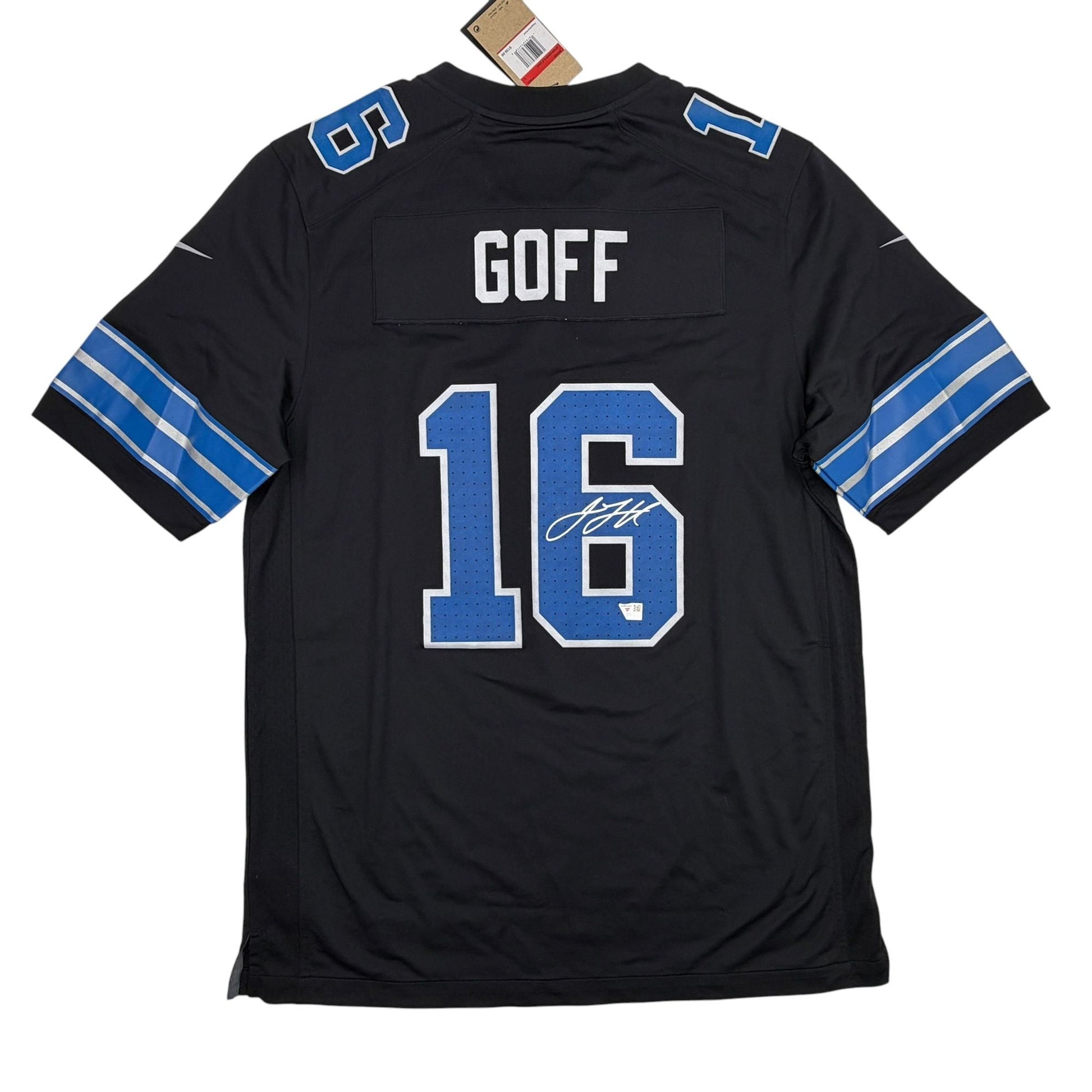 Autographed/Signed Jared Goff Detroit Lions Black Authentic Football Jersey Fanatics COA