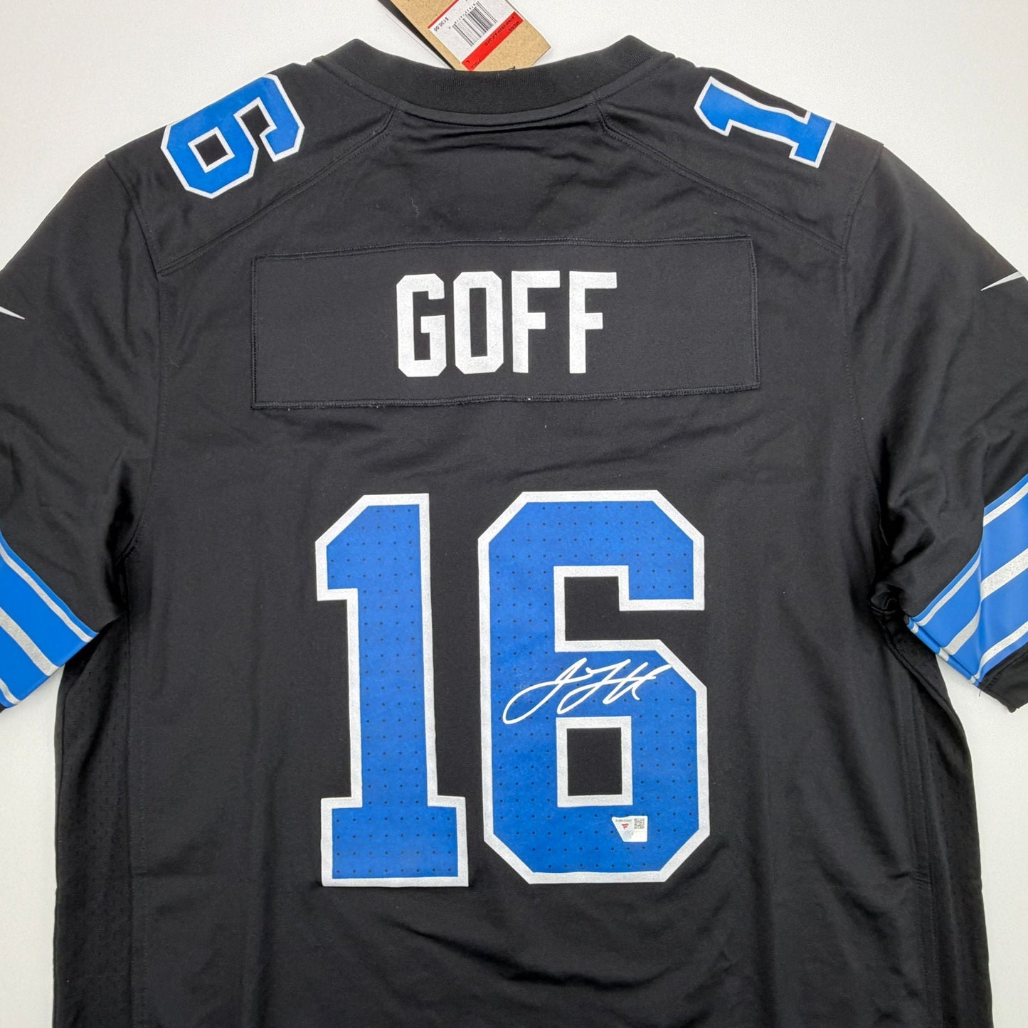 Autographed/Signed Jared Goff Detroit Lions Black Authentic Football Jersey Fanatics COA