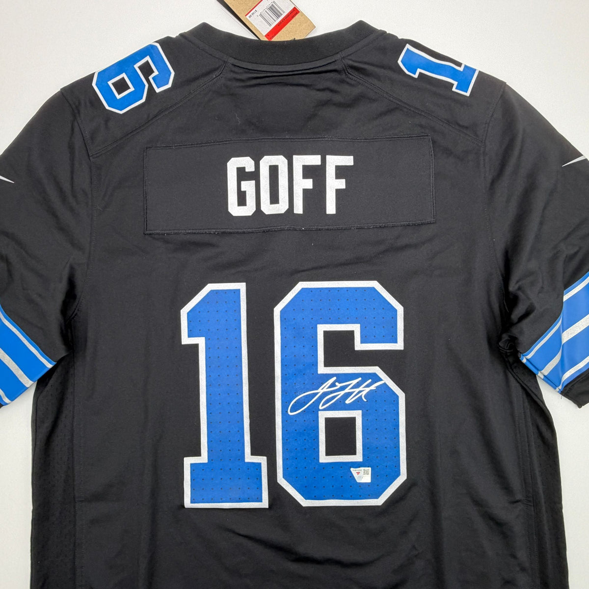 Autographed/Signed Jared Goff Detroit Lions Black Authentic Football Jersey Fanatics COA