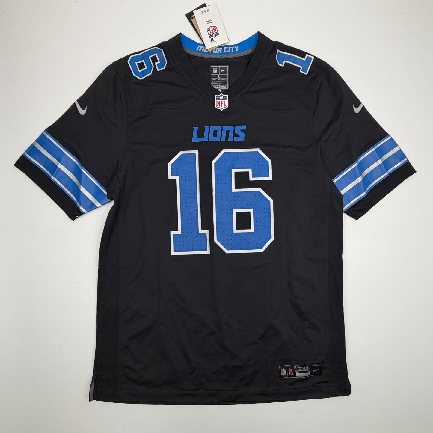 Autographed/Signed Jared Goff Detroit Lions Black Authentic Football Jersey Fanatics COA