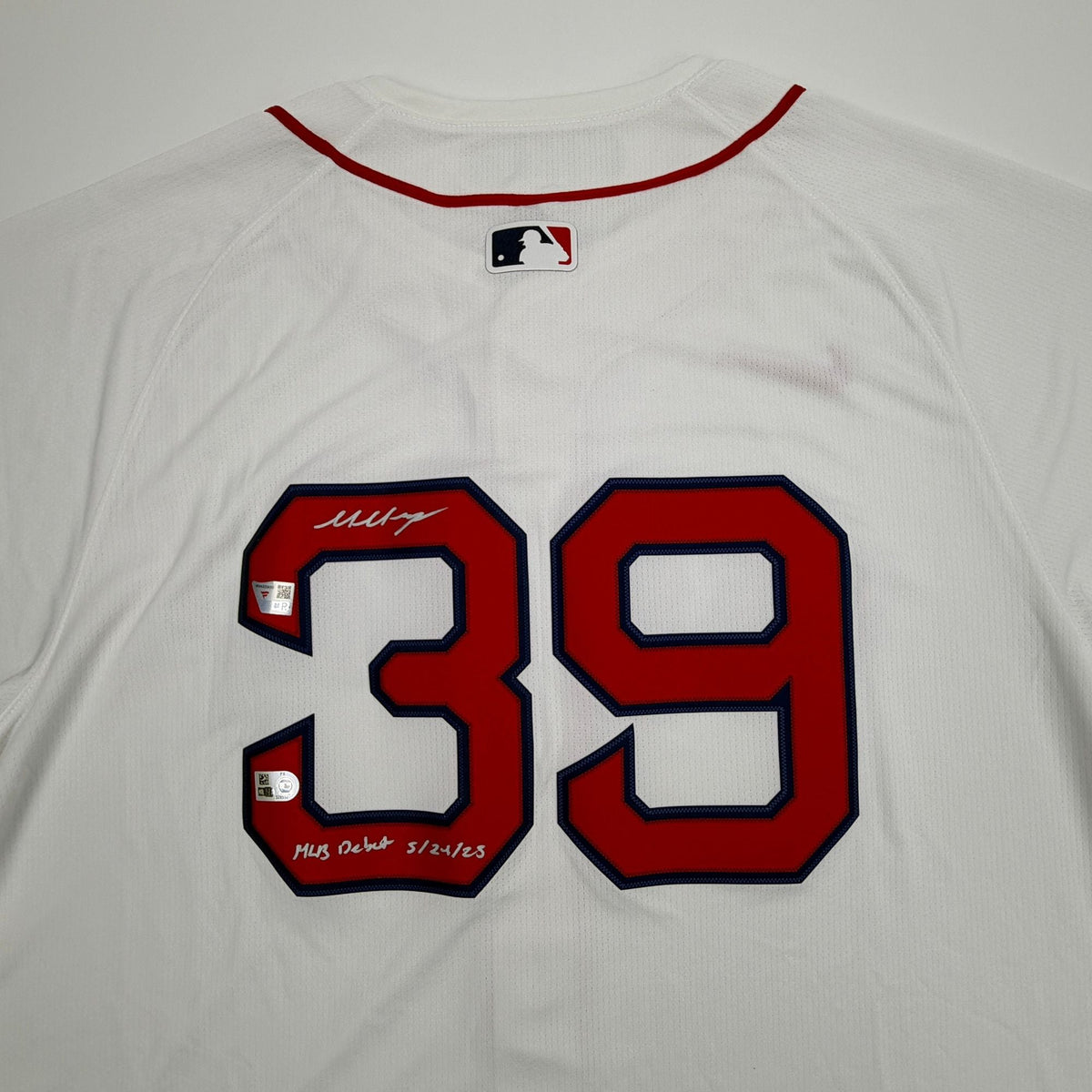 Autographed/Signed Marcelo Mayer MLB Debut Boston Red Sox White Authentic Baseball Jersey Fanatics & MLB COA