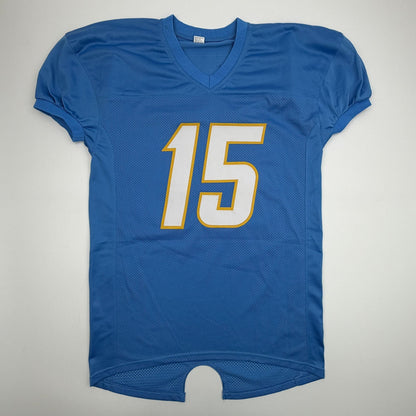 Autographed/Signed Ladd McConkey Los Angeles San Diego Powder Blue Football Jersey Beckett BAS COA
