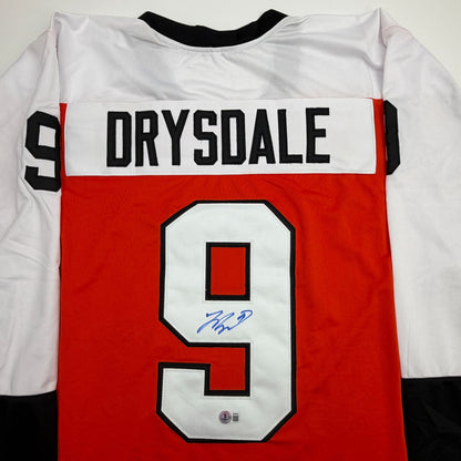 Autographed/Signed Jamie Drysdale Philadelphia Orange Hockey Jersey Beckett BAS COA