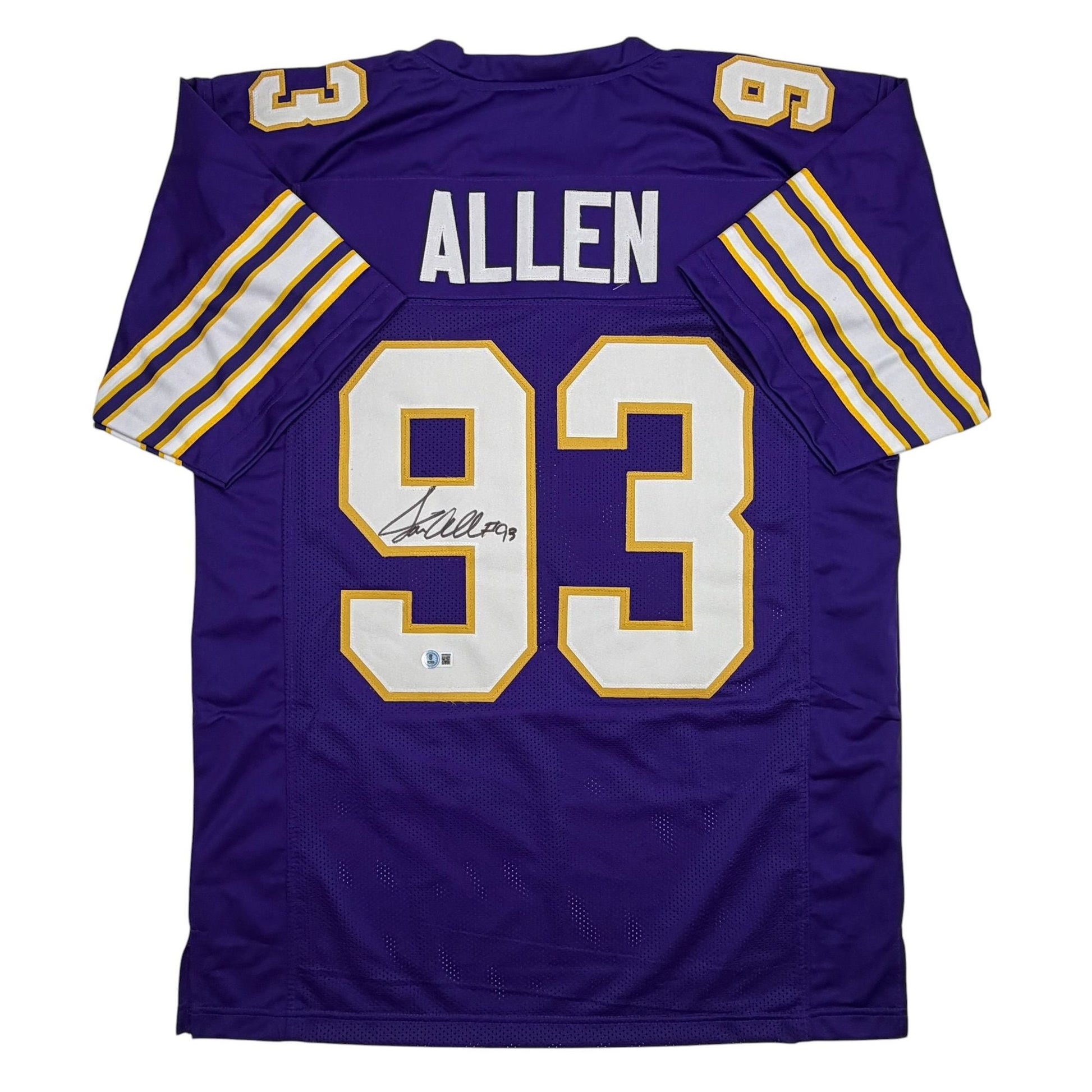 Autographed/Signed Jonathan Allen Minnesota Purple Retro Football Jersey Beckett BAS COA