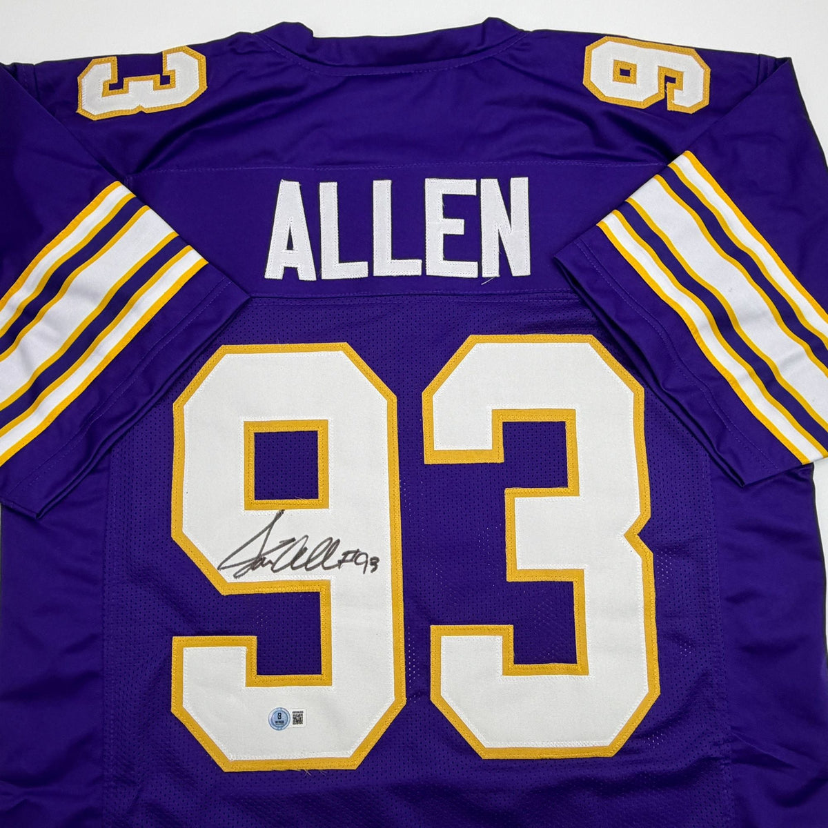 Autographed/Signed Jonathan Allen Minnesota Purple Retro Football Jersey Beckett BAS COA