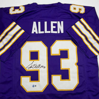 Autographed/Signed Jonathan Allen Minnesota Purple Retro Football Jersey Beckett BAS COA
