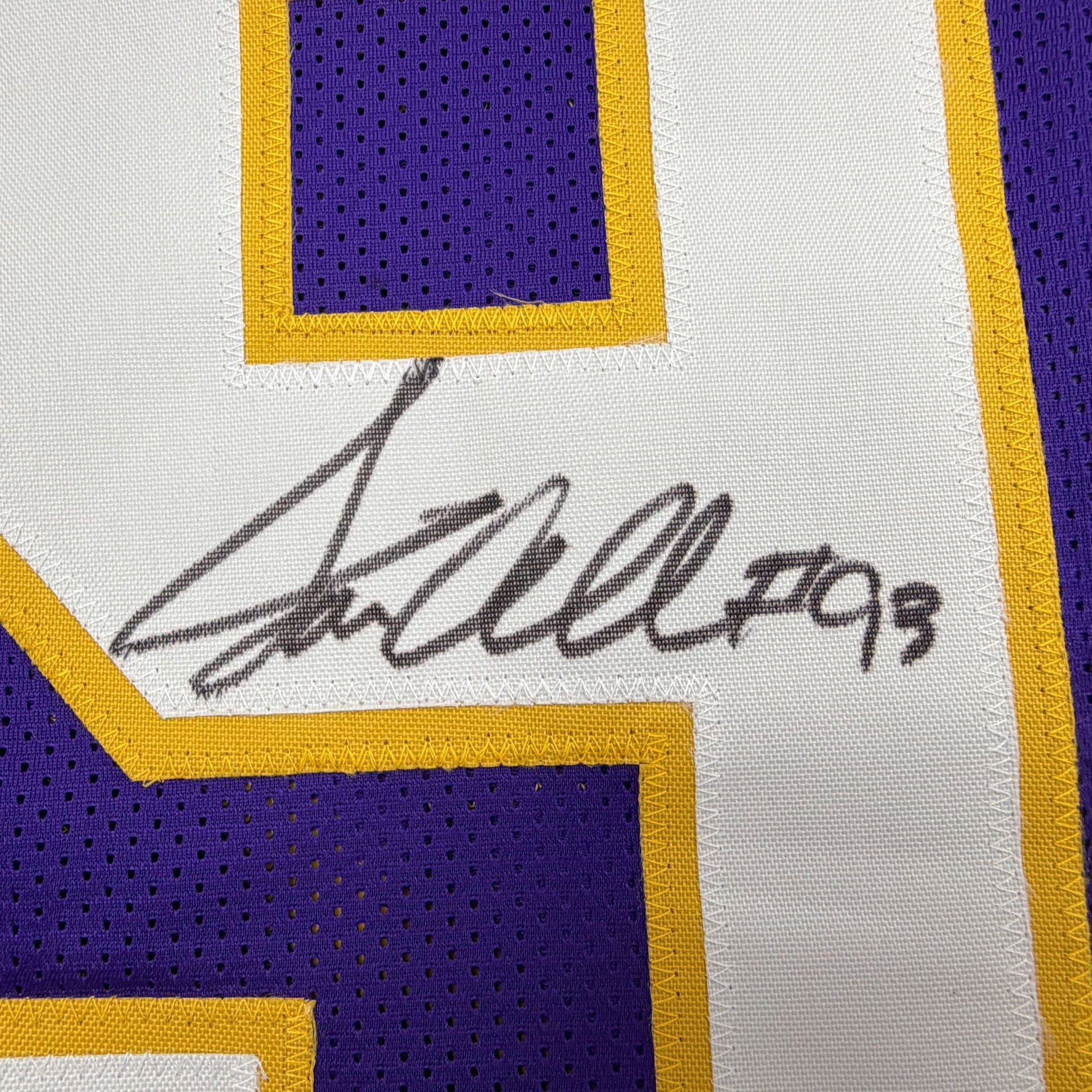 Autographed/Signed Jonathan Allen Minnesota Purple Retro Football Jersey Beckett BAS COA