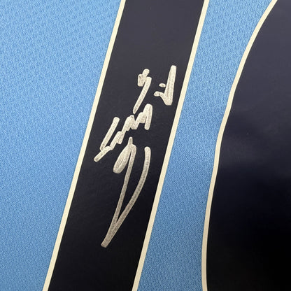 Autographed/Signed Sergio Kun Aguero #10 Manchester City Blue Soccer Futbol Jersey Beckett BAS COA