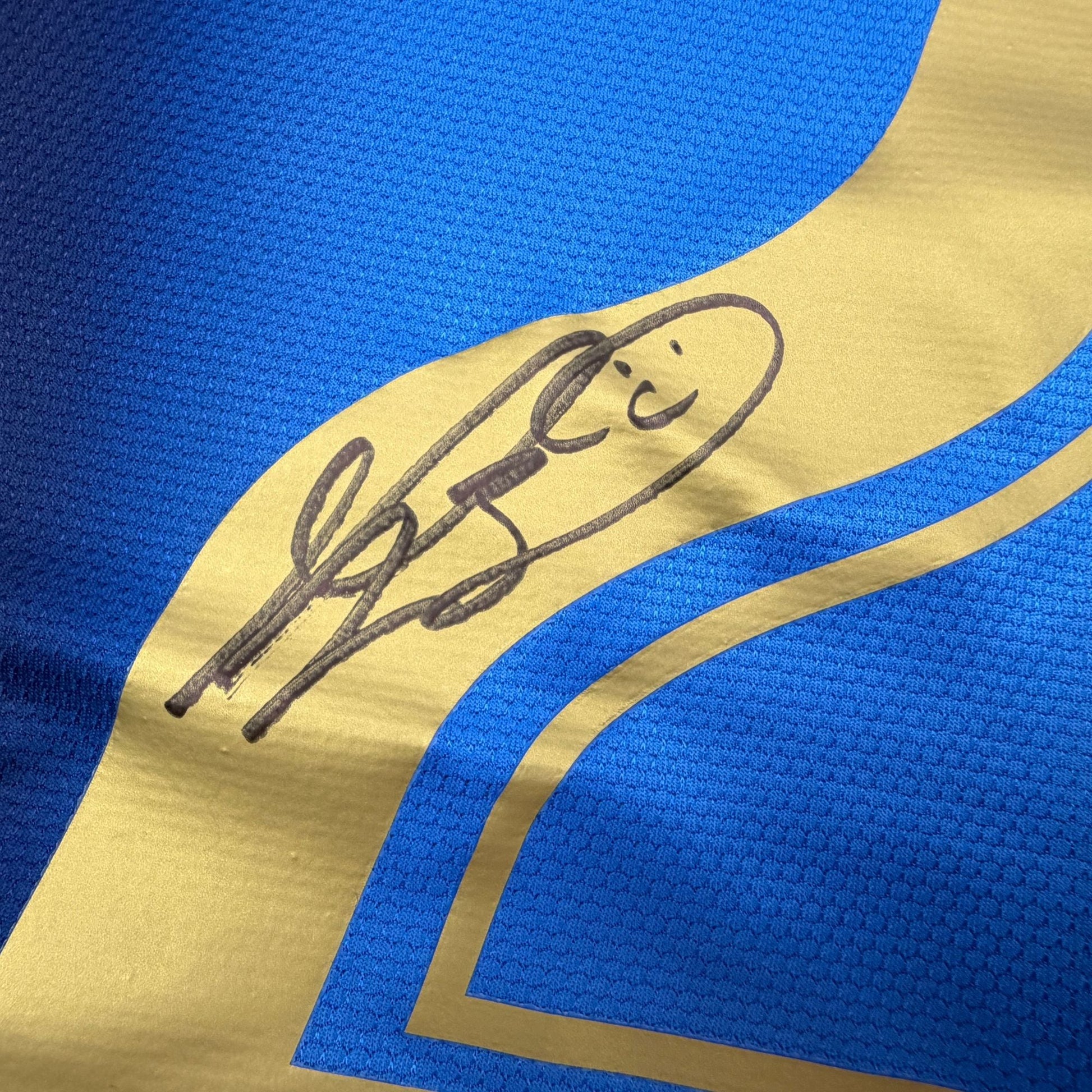 Autographed/Signed Marco Materazzi Italy Blue Soccer Futbol Jersey Beckett BAS COA
