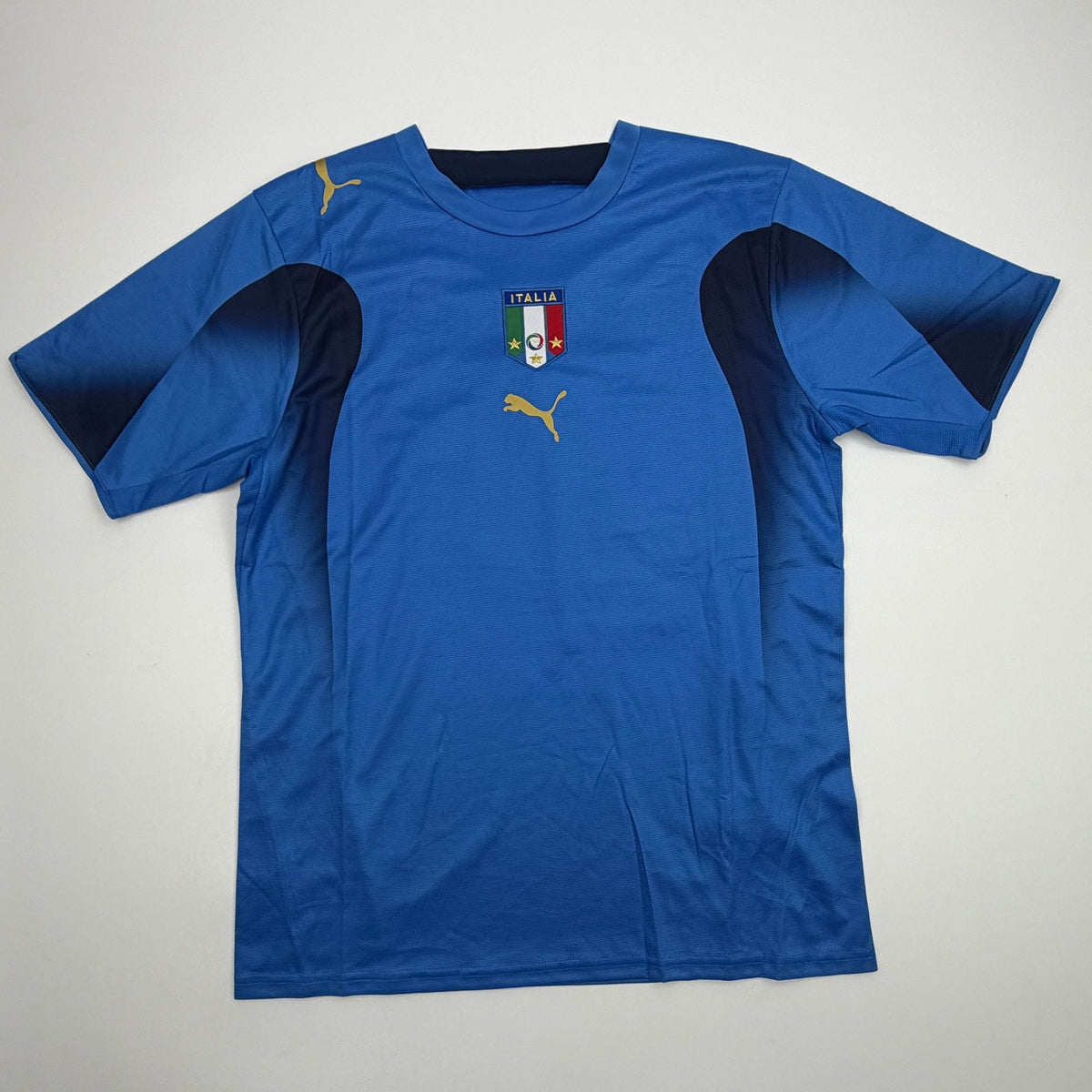 Autographed/Signed Marco Materazzi Italy Blue Soccer Futbol Jersey Beckett BAS COA