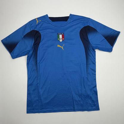 Autographed/Signed Marco Materazzi Italy Blue Soccer Futbol Jersey Beckett BAS COA