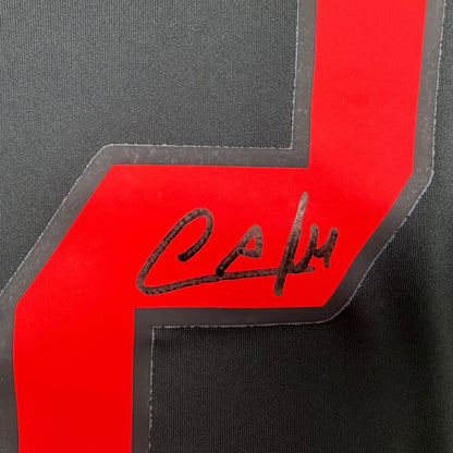 Autographed/Signed Cafu AC Milan Black Soccer Futbol Jersey Beckett BAS COA
