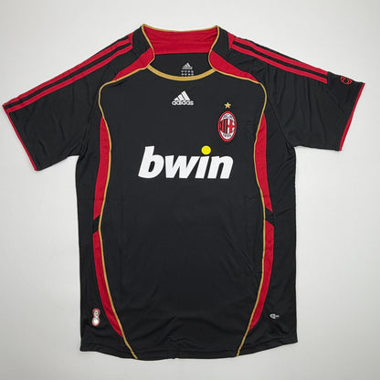 Autographed/Signed Cafu AC Milan Black Soccer Futbol Jersey Beckett BAS COA