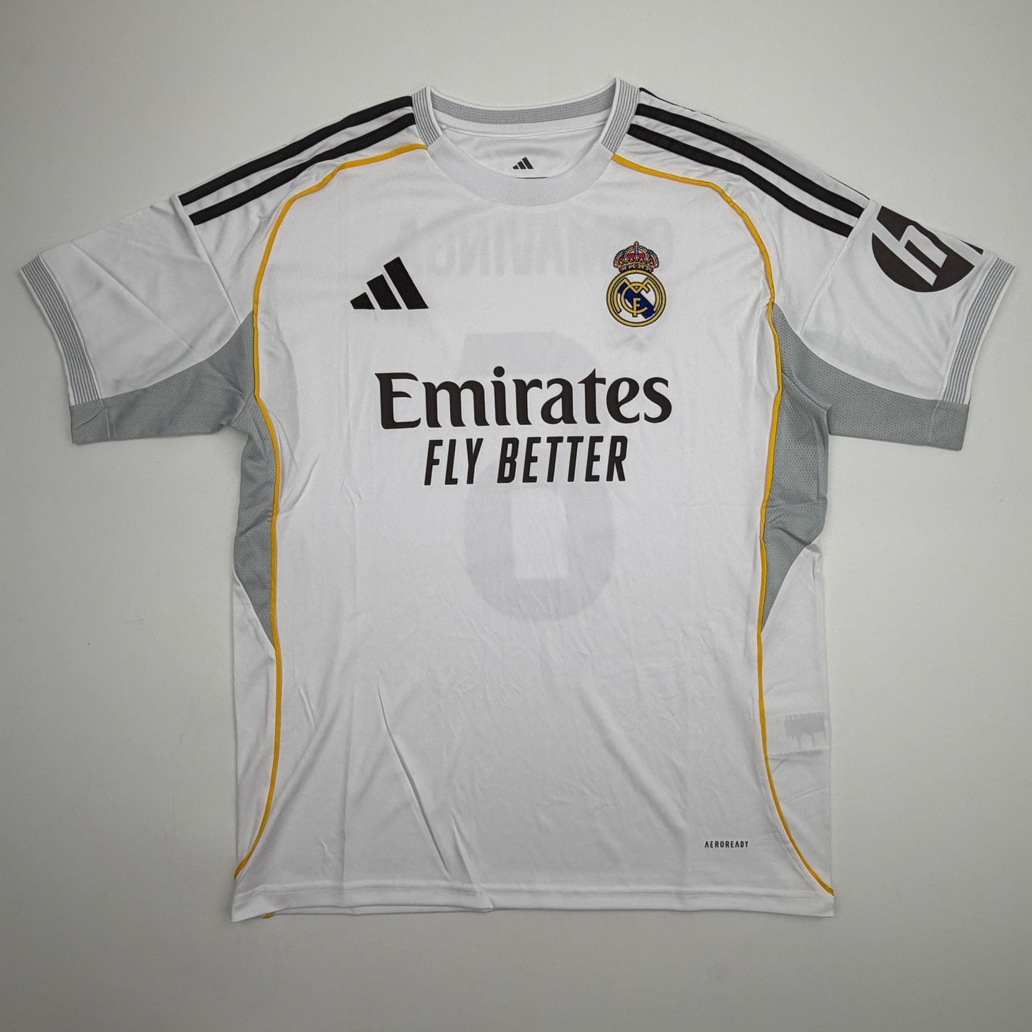 Autographed/Signed Eduardo Camavinga Real Madrid White Soccer Futbol Jersey Beckett BAS COA