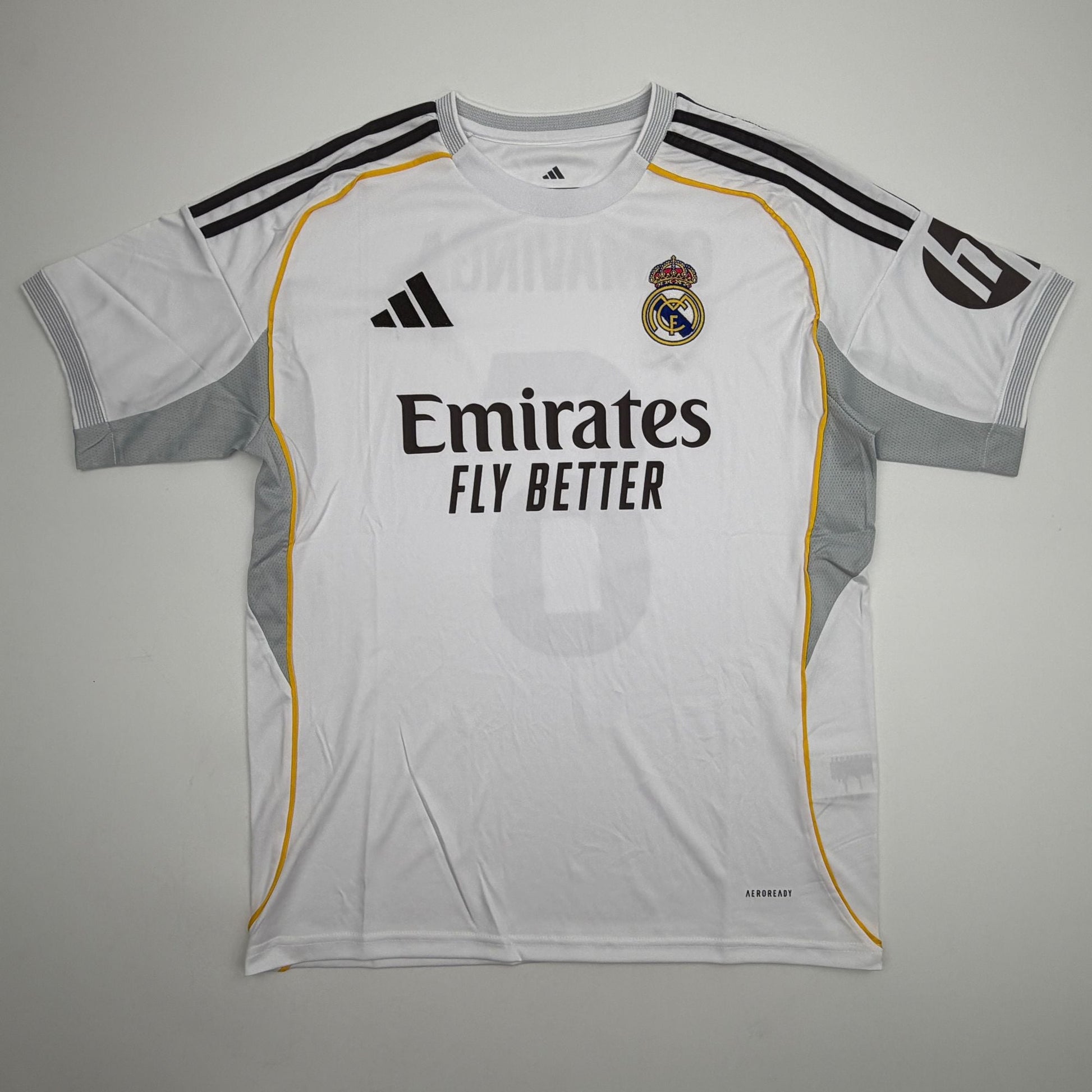 Autographed/Signed Eduardo Camavinga Real Madrid White Soccer Futbol Jersey Beckett BAS COA