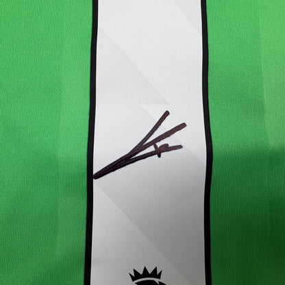 Autographed/Signed David Raya Arsenal Green Soccer Jersey Beckett BAS COA