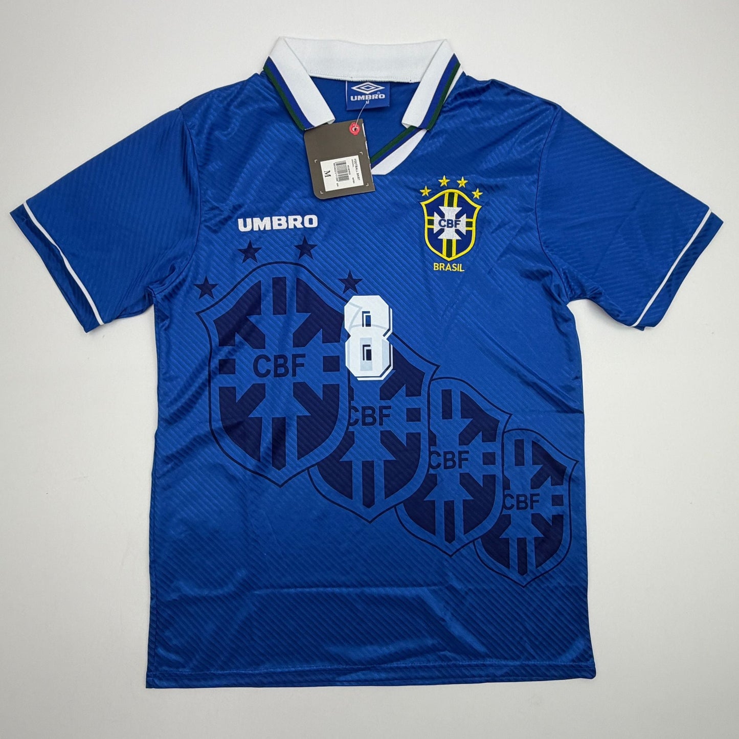 Autographed/Signed Carlos Dunga Brazil Blue Soccer Futbol Jersey Beckett BAS COA