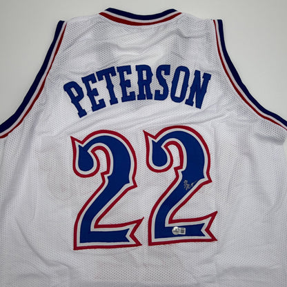 Autographed/Signed Darryn Peterson Kansas White College Basketball Jersey Beckett BAS COA