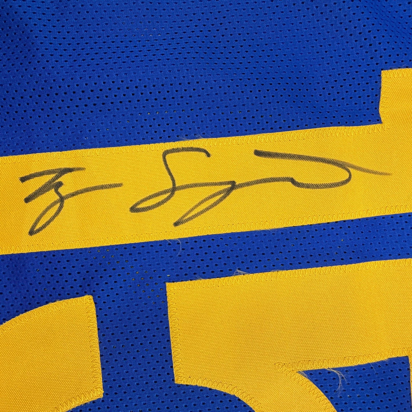 Autographed/Signed Ty Simpson Los Angeles LA Blue Football Jersey JSA COA