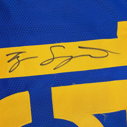 Autographed/Signed Ty Simpson Los Angeles LA Blue Football Jersey JSA COA
