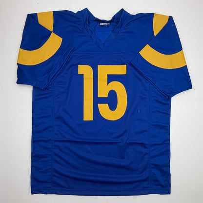 Autographed/Signed Ty Simpson Los Angeles LA Blue Football Jersey JSA COA