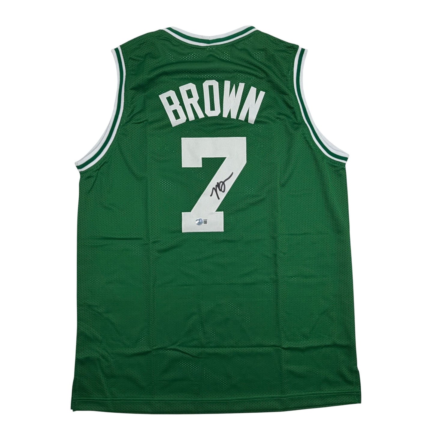 Autographed/Signed Jaylen Brown Boston Green Basketball Jersey Beckett BAS COA