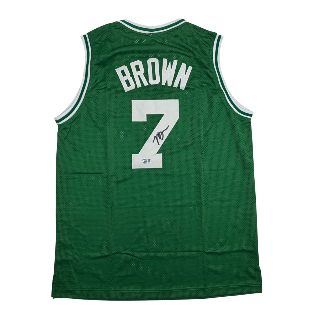 Autographed/Signed Jaylen Brown Boston Green Basketball Jersey Beckett BAS COA