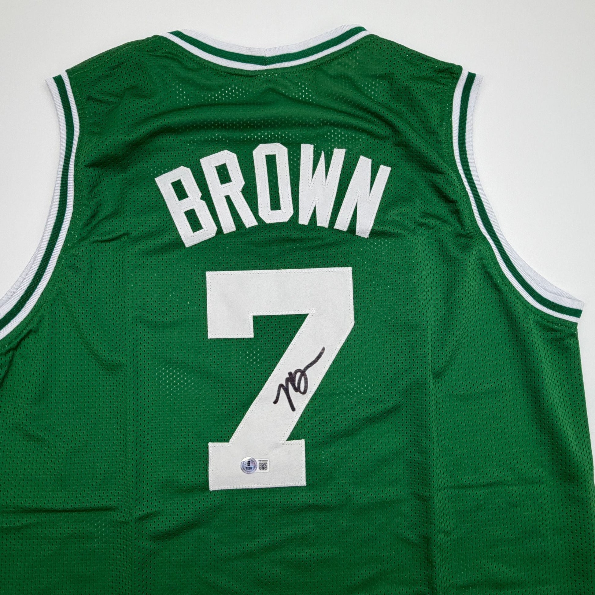 Autographed/Signed Jaylen Brown Boston Green Basketball Jersey Beckett BAS COA