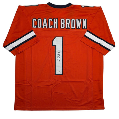Autographed/Signed Coach Fran Brown Syracuse Orange College Football Jersey JSA COA