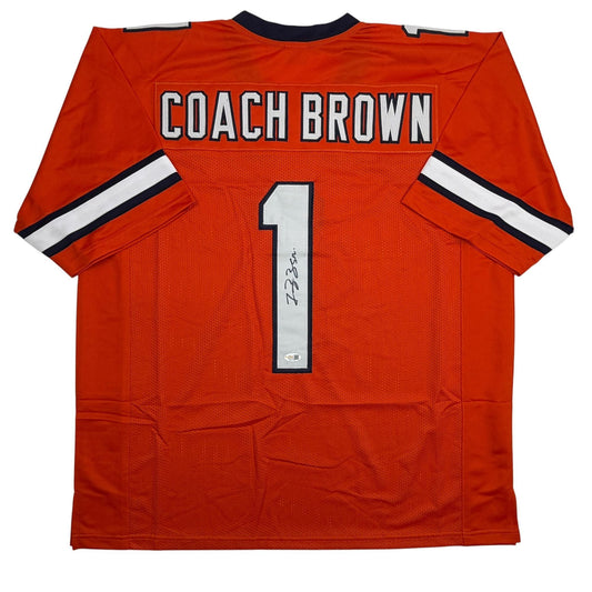 Autographed/Signed Coach Fran Brown Syracuse Orange College Football Jersey JSA COA