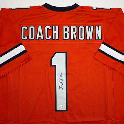 Autographed/Signed Coach Fran Brown Syracuse Orange College Football Jersey JSA COA