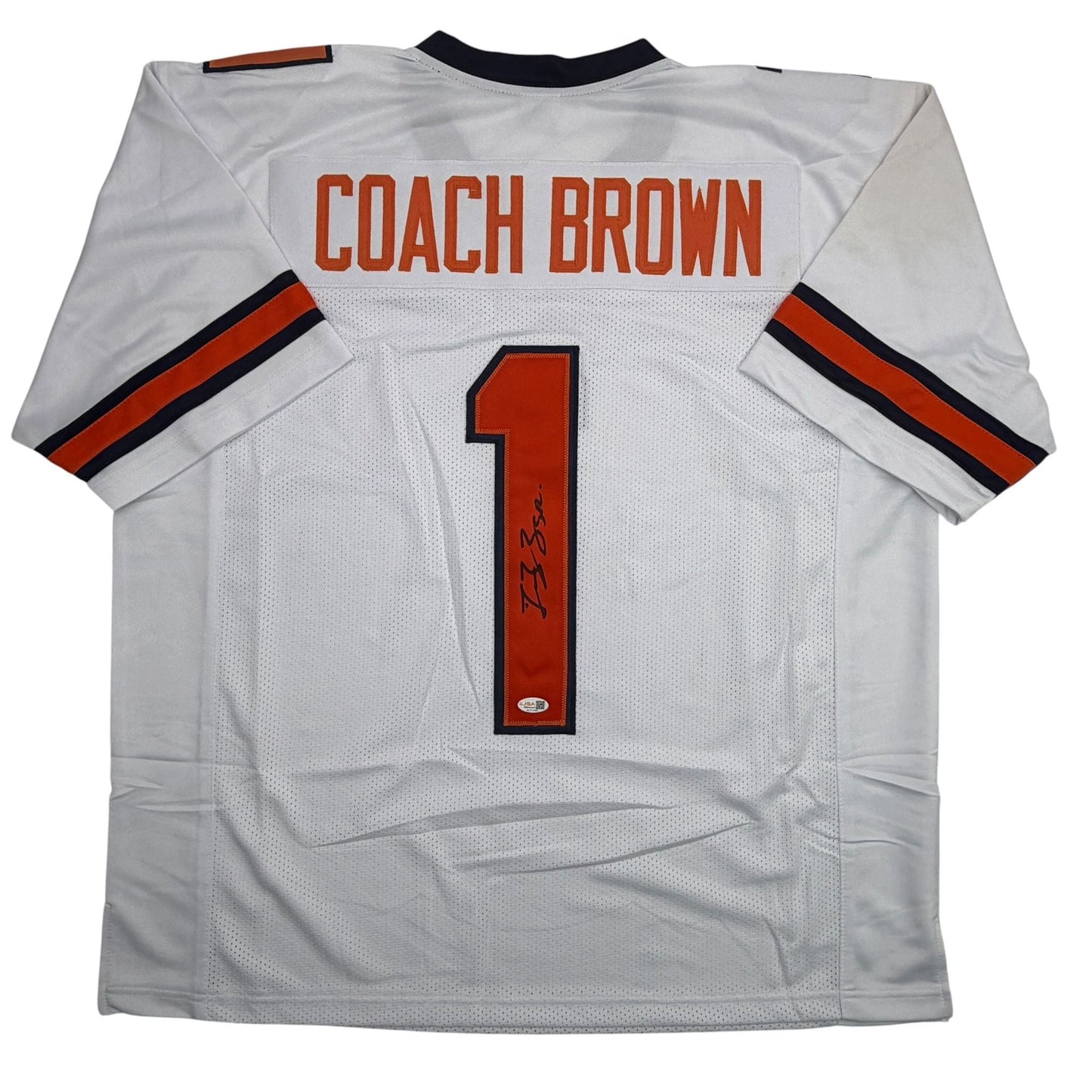 Autographed/Signed Coach Fran Brown Syracuse White College Football Jersey JSA COA