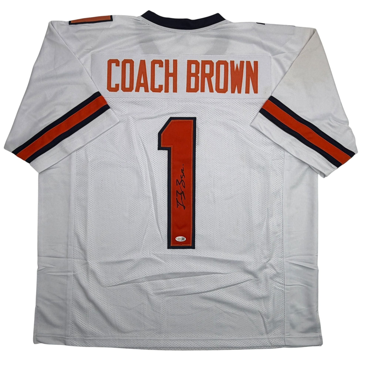 Autographed/Signed Coach Fran Brown Syracuse White College Football Jersey JSA COA